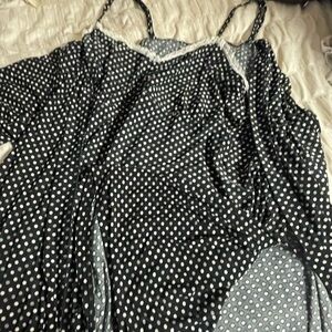 Polka Dot Spaghetti Strap sleep dress and robe